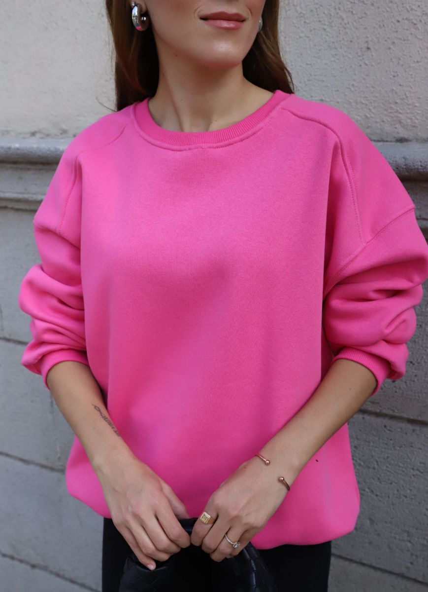 Pembe Oversize Basic Sweat   resmi